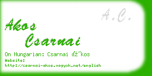 akos csarnai business card